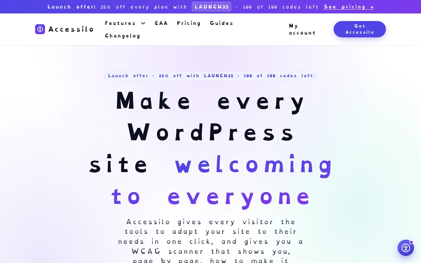 Home page with the Dyslexia profile on: dyslexia-friendly font with wider letter and word spacing
